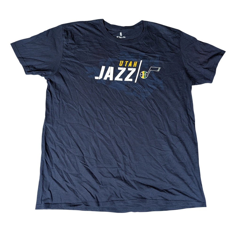 Fanatics NBA Utah Jazz T-Shirt Navy Blue Short Sleeve Graphic Tee XL